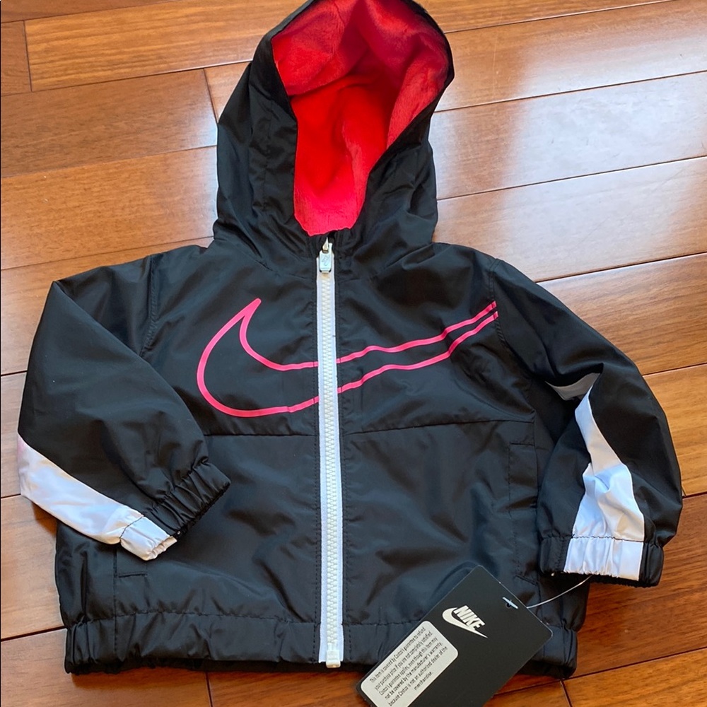 Nike Kids Black Jacket with Pink Accents